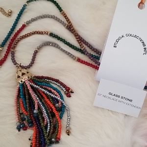 Multi colored Glass Stone Necklace 🌻